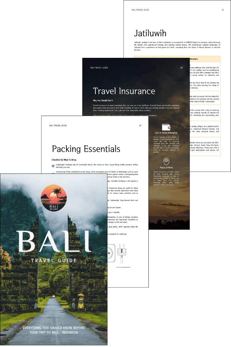 Free Bali travel guide e-book preview