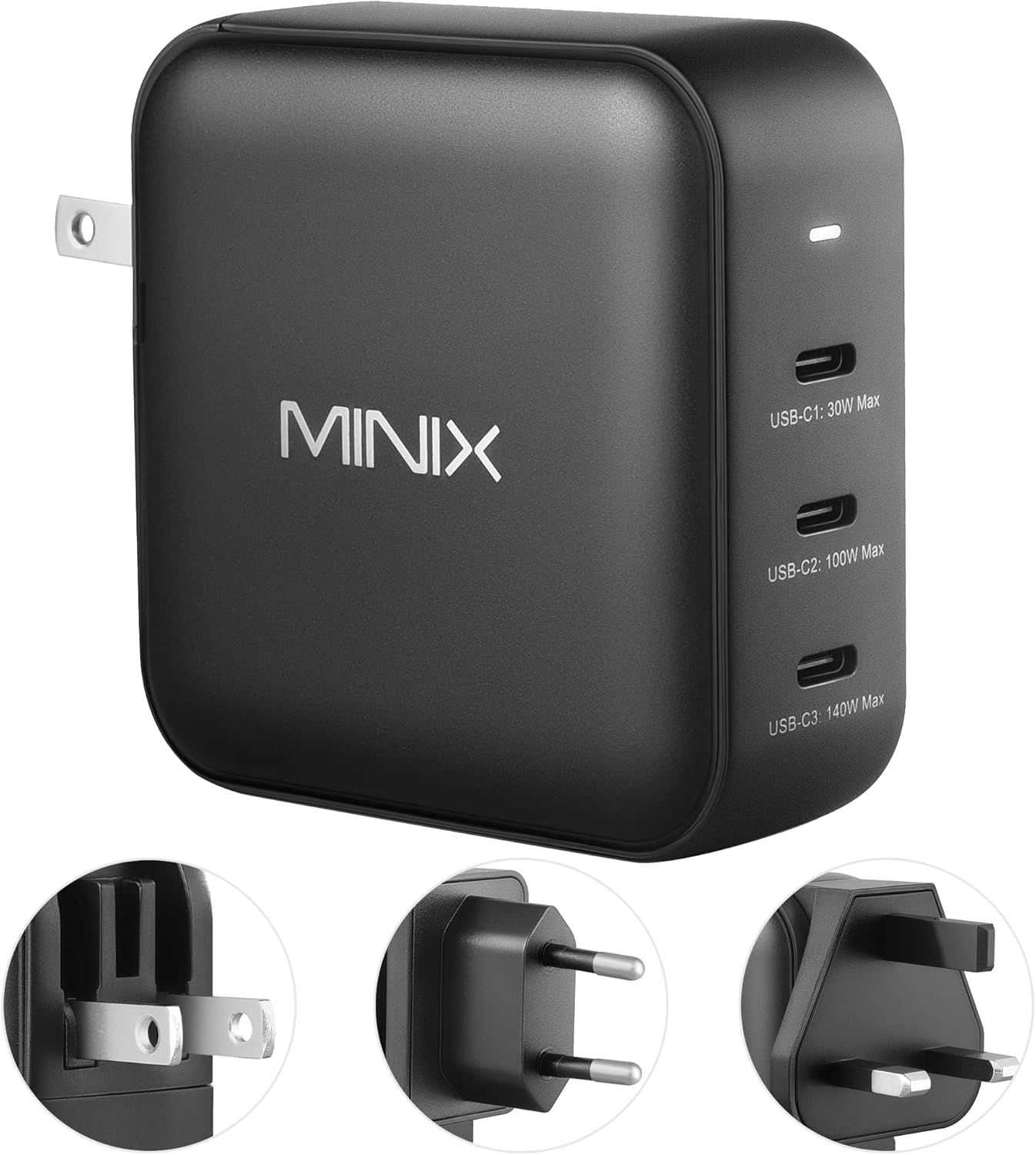 MINIX NEO P140 GaN III 140W USB-C Charger with 3 USB-C Ports