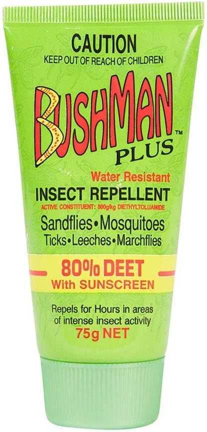 Bushman Plus 80% Deet with Sunscreen DryGel Tube 75g